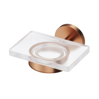 Стеклянная мыльница с настенным держателем AM.PM X-Joy A85A34244 розовое золото